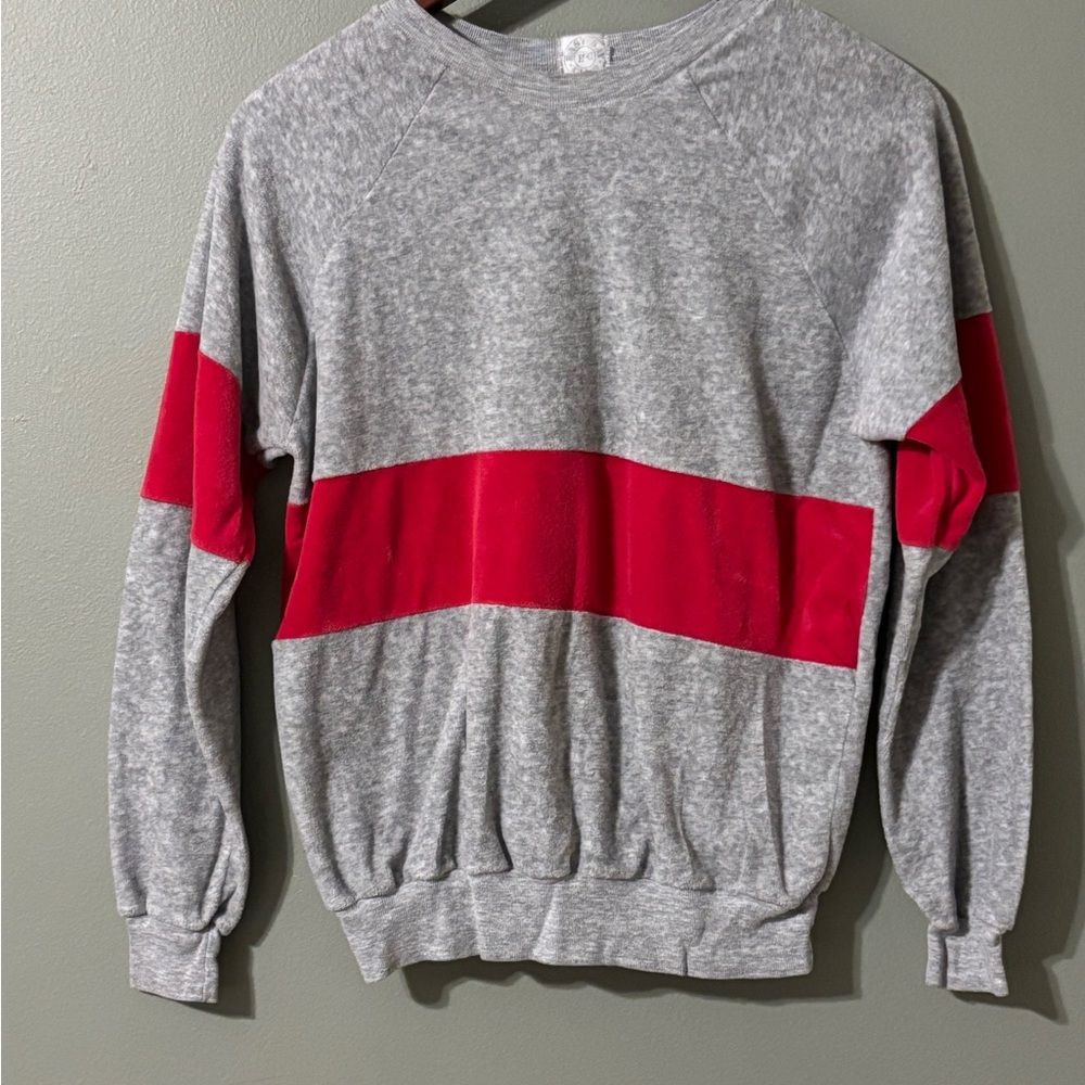 Vintage Gray and Red Sweater